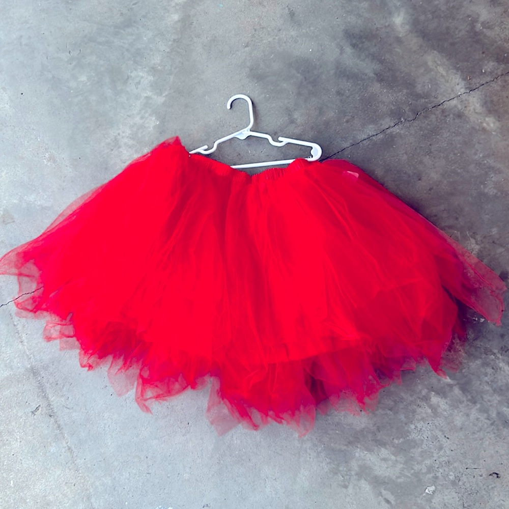 Tutu Bright Red Tulle Multi Layer With Lining And… - image 1